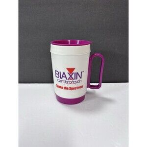 Vintage BIAXIN Pharmaceutical Advertising Promotional Cup Thermal W/Lid Medical
